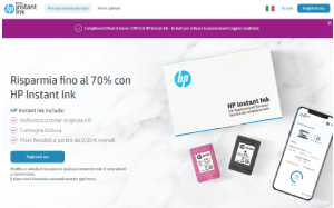 Il sito online di HP Instant Ink