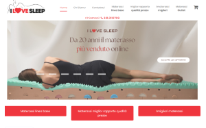Il sito online di I Love Sleep