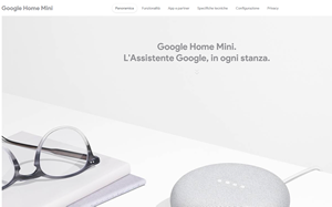 Il sito online di Google Home Mini