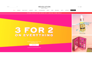 Il sito online di Revolution Beauty