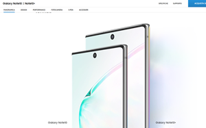 Il sito online di Galaxy Note10