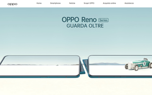 Il sito online di OPPO Reno