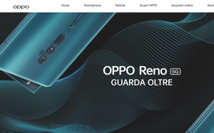Il sito online di OPPO Reno 5g