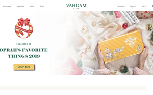 Il sito online di Vahdam Teas