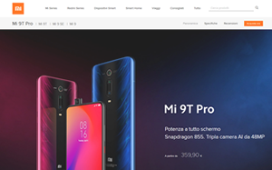 Il sito online di Mi 9T Pro