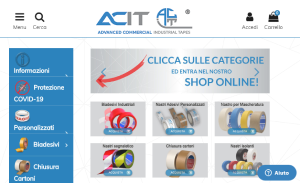 Il sito online di ACIT Nastri Adesivi Personalizzati