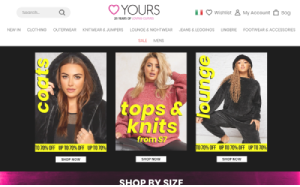 Il sito online di Yours Clothing