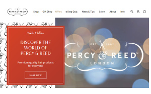 Il sito online di Percy & Reed