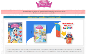 Il sito online di Disney Princess