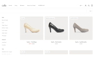 Il sito online di Calla Shoes