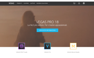Il sito online di Vegas creative Software
