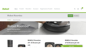Il sito online di iRobot Roomba