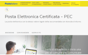 Il sito online di PEC Poste Italiane