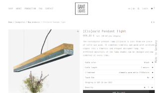 Il sito online di Gant Lights