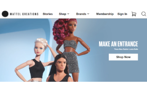 Il sito online di Mattel Creations