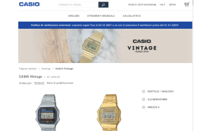 Il sito online di Casio Vintage