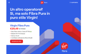 Il sito online di Virgin Fibra