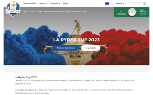 Il sito online di Ryder Cup