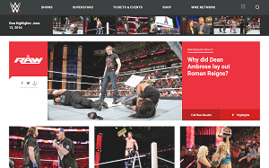 Il sito online di WWE