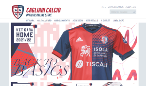 Il sito online di Cagliari Calcio Store