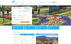 Il sito online di KLM