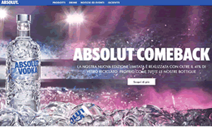 Il sito online di Absolut