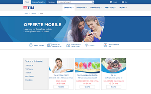 Il sito online di TIM Offerte Mobile