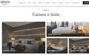 Il sito online di Armani Hotel Dubai