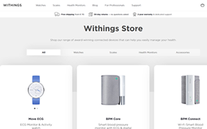 Il sito online di Withings