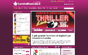 Il sito online di Londra Musicals