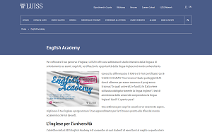 Il sito online di LUISS English Academy