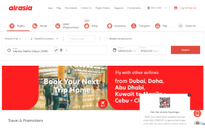 Il sito online di AirAsia