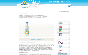 Il sito online di Latte Max di Parmalat