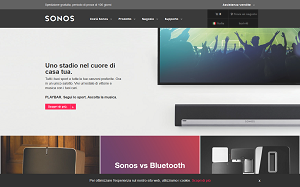Il sito online di Sonos